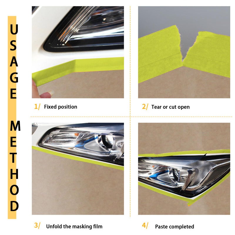 Hubaow Masking Paper, 20"" X 150feet, Tape and Drape for Automotive Painting Covering, Paint Spray Shield for House Painting - Image 5